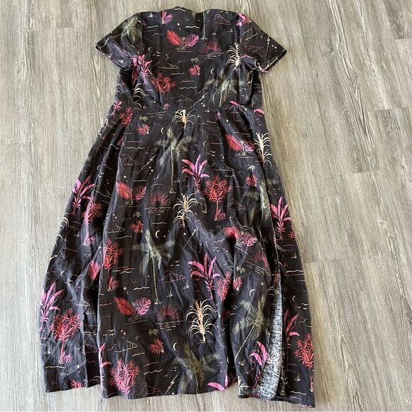 Marine Layer XS Emlyn Beach Print Midi Wrap Dress - Picture 9 of 11